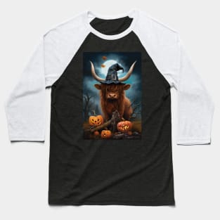 Trick Or treat - Highland Cow Baseball T-Shirt